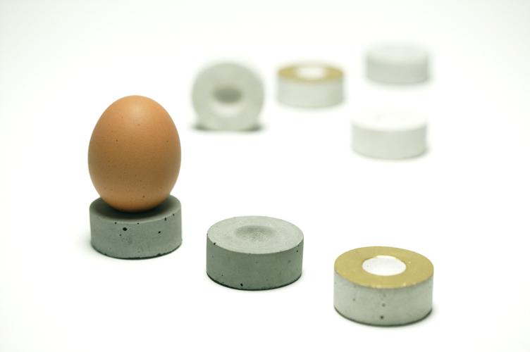 betonware, eierHalt, Eierbecher, Tisch, Geschirr, beton, Frühstücksei