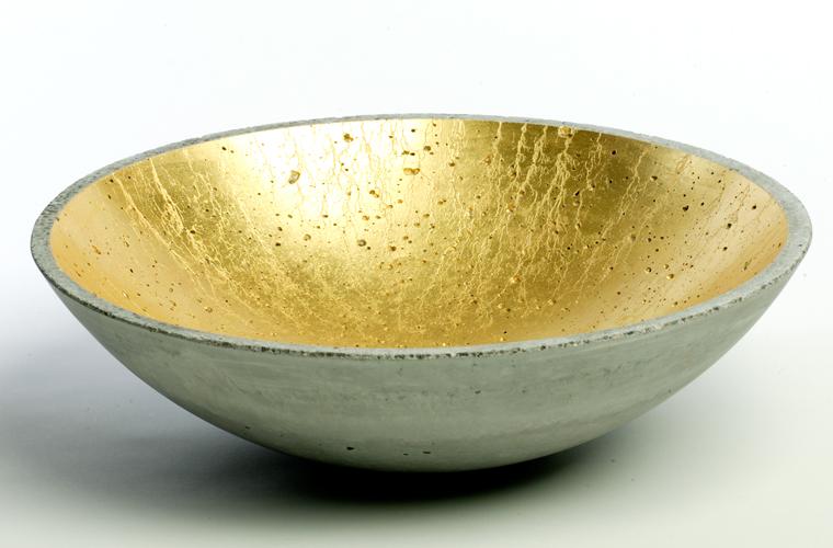 betonware, betonSchale, Schale, Betonmöbel, Innenraum, gold, Dekoration