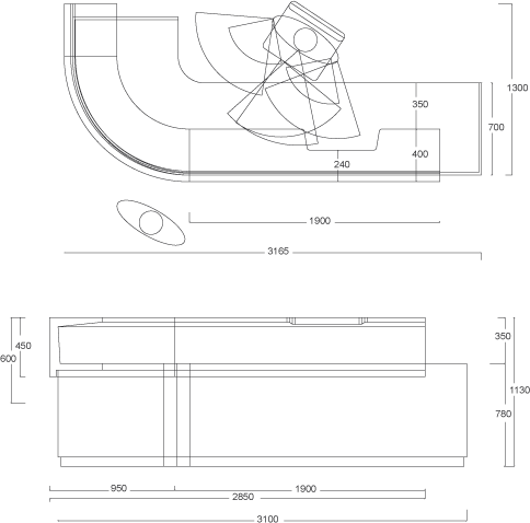 betonware, Betontresen, tresen_C, Zahnarztpraxis Marec Stürtz